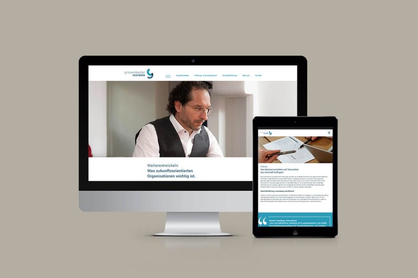 Responsive Webdesign, Website für Grossenbacher Mandate