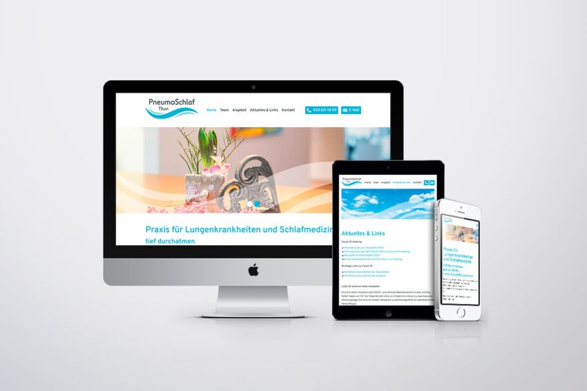 Responsive Webdesign, Website für PneumoSchlaf Thun