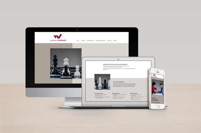 Responsive Webdesign, Website für Werren Treuhand Thun