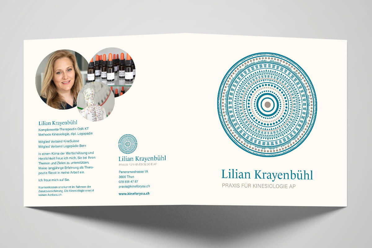 Grafik und Print für Lilian Krayenbühl, Kinesiologie